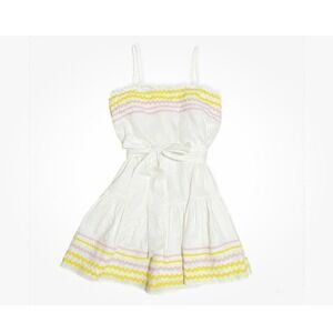 Lisa Marie Fernandez Women's Ric-Rac White  Dress Pockets Size Xs Retail $45+